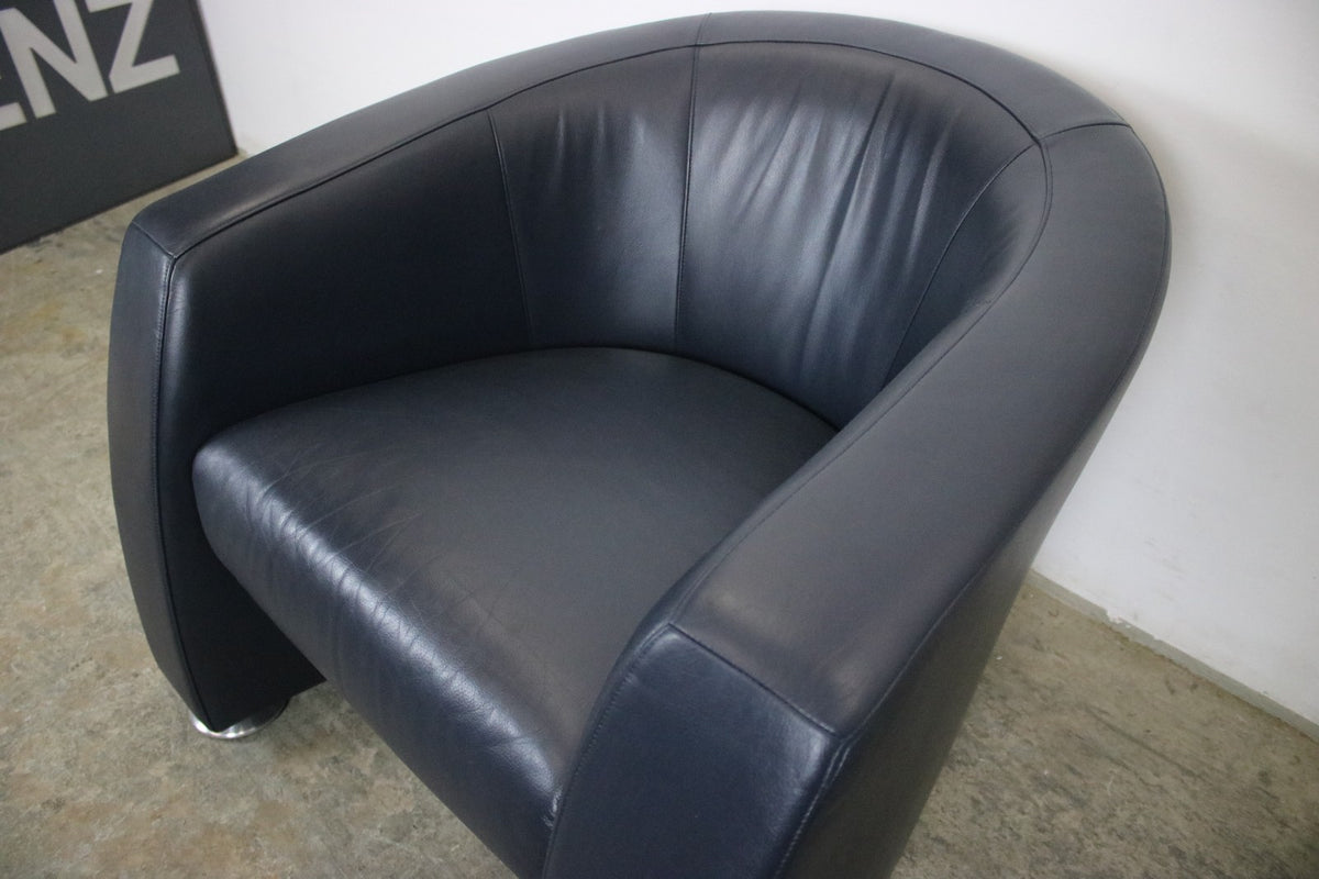 Rolf Benz EGO Sessel Einsitzer Sofa Echtleder Dunkelblau Designer | Rolf Benz - Bild 6