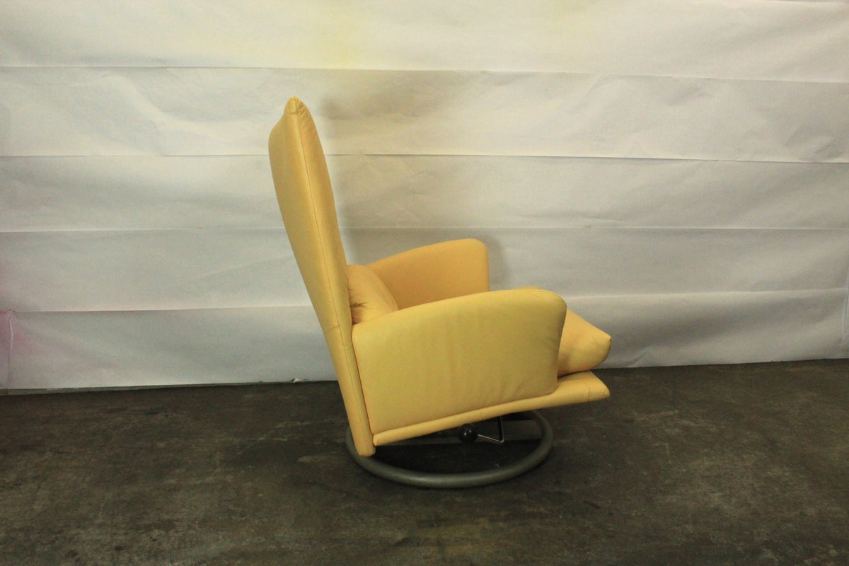 ROLF BENZ BMP | 1-SITZER MIT HOCKER | GELB LEDER | DESIGNER SESSEL | Rolf Benz - Bild 7