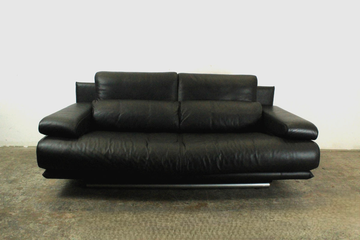 Rolf Benz Modell 6500 Zweisitzer Leder Schwarz Manuelle Funktion Designklassiker | Rolf Benz - Bild 2