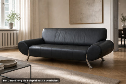 Rolf Benz 545 Designer Couch Dreisitzer Sofa Blau Echtleder | Rolf Benz - Bild 1