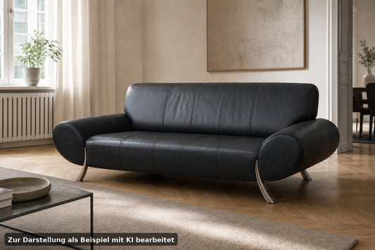 Rolf Benz 545 Designer Couch Dreisitzer Sofa Blau Echtleder | Rolf Benz - Bild 1