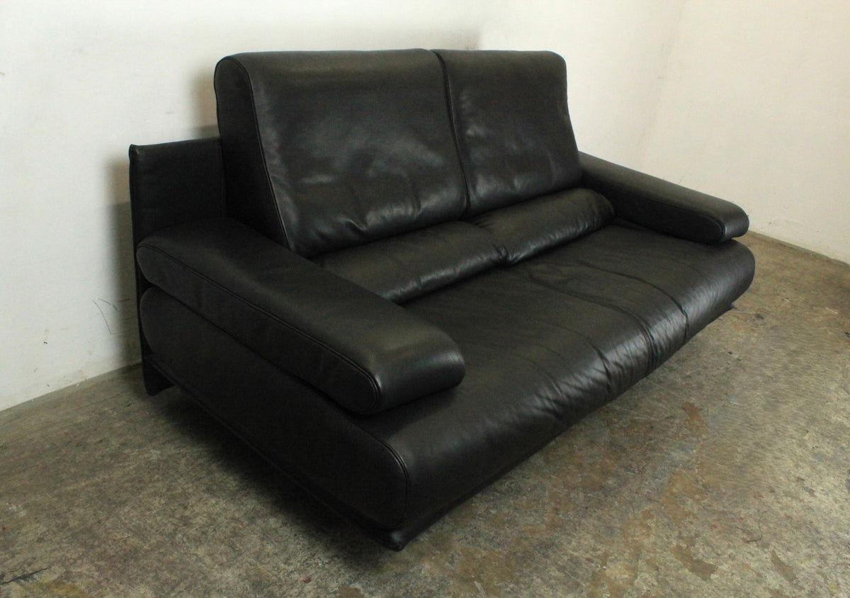 Rolf Benz Modell 6500 Zweisitzer Leder Schwarz Manuelle Funktion Designklassiker | Rolf Benz - Bild 3