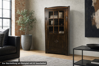 Jugendstil Bücherschrank Bücherregal Vitrine Eiche Antik | Reinstein Möbel - Bild 1
