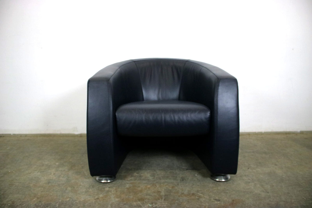 Rolf Benz EGO Sessel Einsitzer Sofa Echtleder Dunkelblau Designer | Rolf Benz - Bild 4