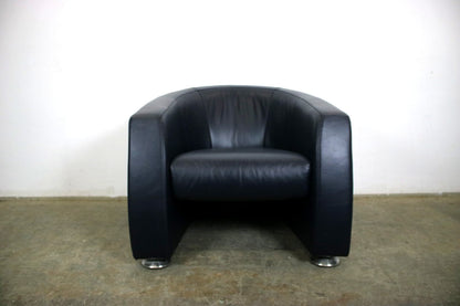 Rolf Benz EGO Sessel Einsitzer Sofa Echtleder Dunkelblau Designer | Rolf Benz - Bild 4