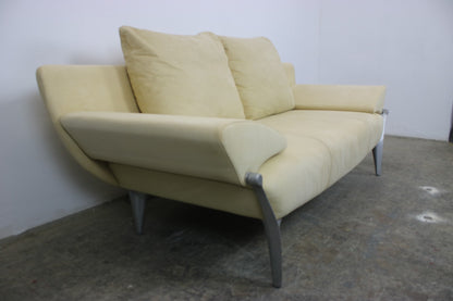 Rolf Benz Modell1600 Couch Gelb Veloursleder Dreisitzer Funktion Sofa | Rolf Benz - Bild 5