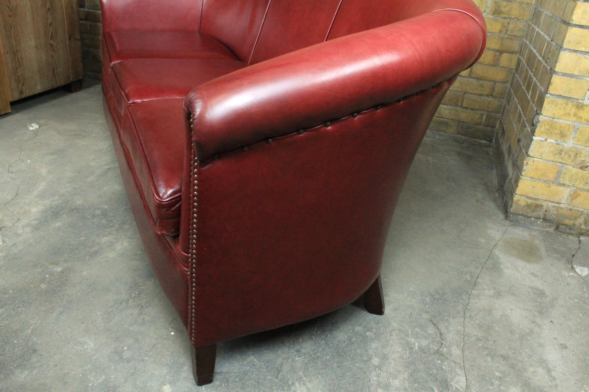 Original Englische Chesterfield Couch Dreisitzer Leder Rot Vintage Clubsofa 1983 | Chesterfield - Bild 9