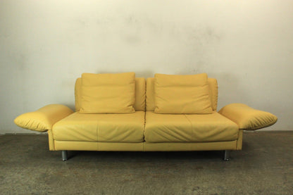Rolf Benz 510 Couch Dreisitzer Echtleder Gelb Designer Sofa Manuelle Funktion | Rolf Benz - Bild 10