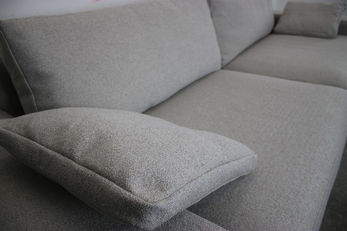 Rolf Benz EGO Couch Viersitzer Stoff Grau Designer Sofa Chromleisten Neubezug | Rolf Benz - Bild 6