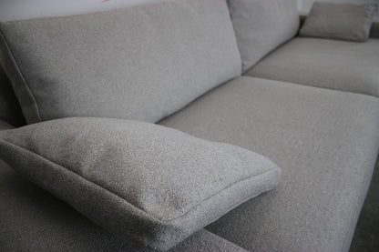Rolf Benz EGO Couch Viersitzer Stoff Grau Designer Sofa Chromleisten Neubezug | Rolf Benz - Bild 6
