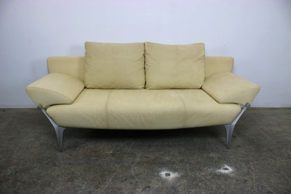Rolf Benz Modell1600 Couch Gelb Veloursleder Dreisitzer Funktion Sofa | Rolf Benz - Bild 2