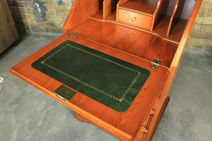 Englischer Sekretär Schubladen Schrank Leder Schreibfläche Eibenholz | ENGLISCHES MÖBELSTÜCK - Bild 5