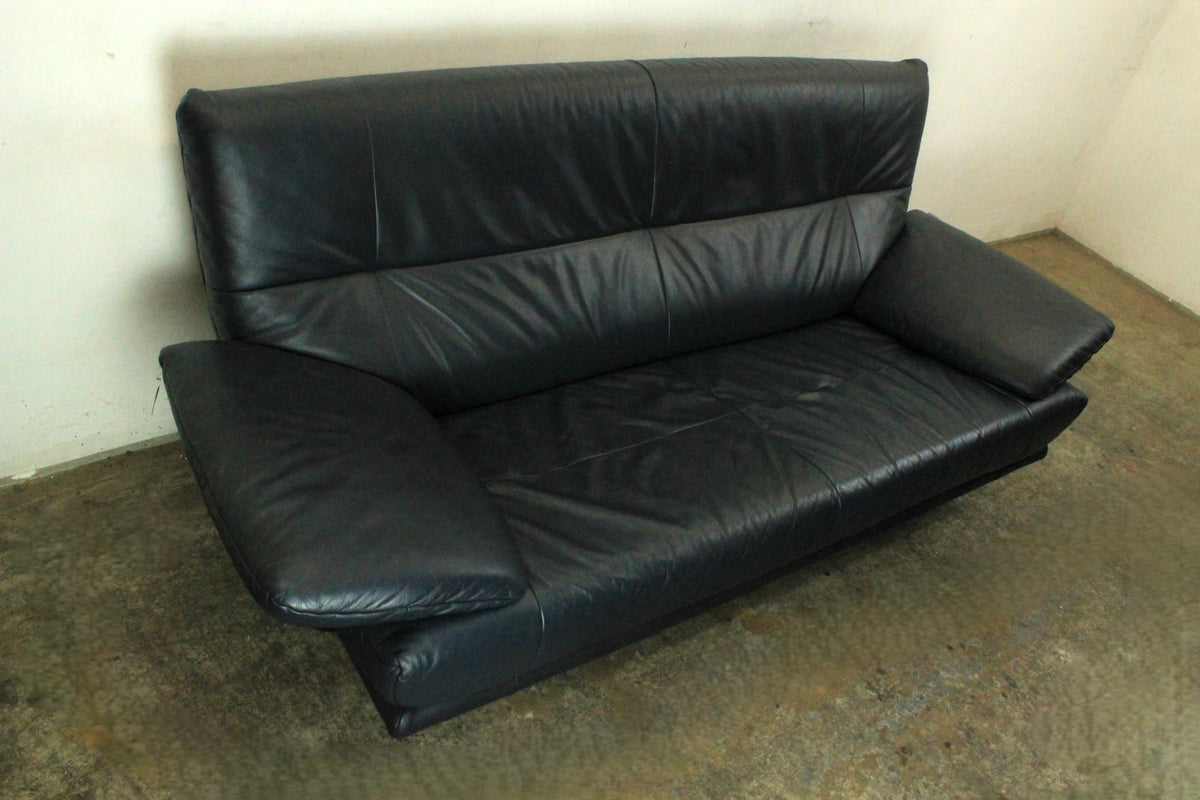Rolf Benz 418 Couch Garnitur Leder Blau Zweisitzer & Dreisitzer Designer Sofa | Rolf Benz - Bild 4