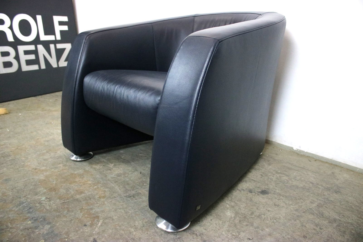 Rolf Benz EGO Sessel Einsitzer Sofa Echtleder Dunkelblau Designer | Rolf Benz - Bild 2