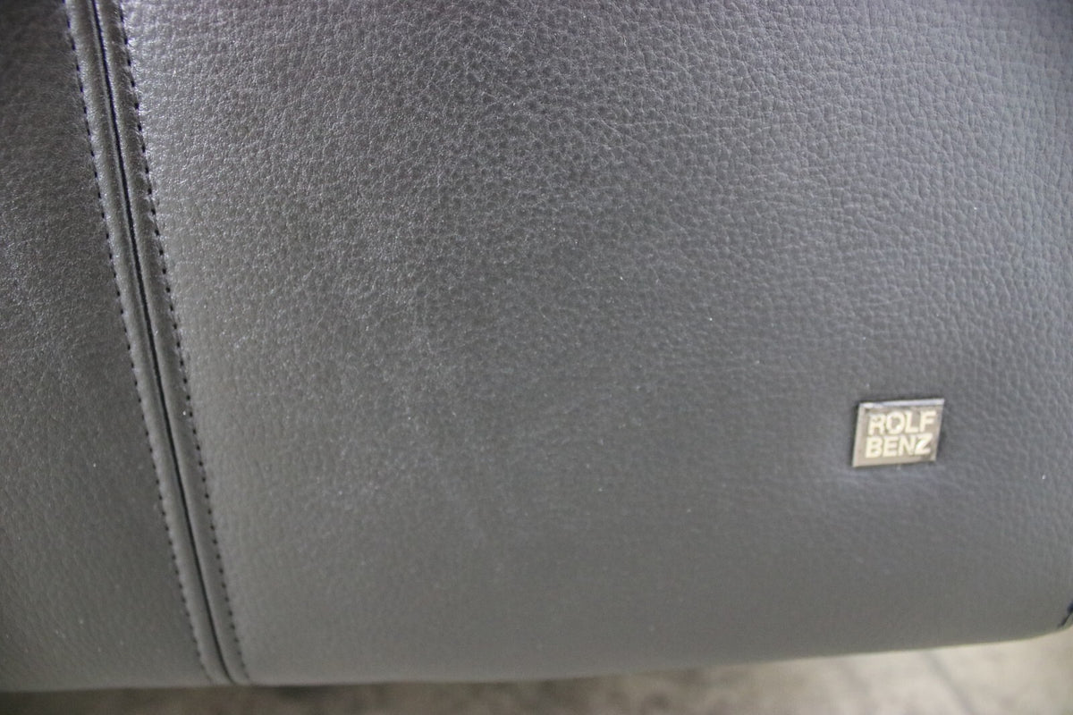 Rolf Benz Sofa Modell 333 Schwarz Leder mit 5 neuen Stoff Kissen Designer Couch | Rolf Benz - Bild 7