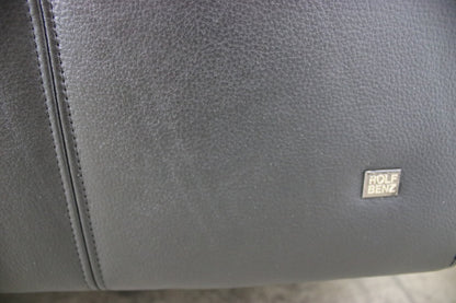 Rolf Benz Sofa Modell 333 Schwarz Leder mit 5 neuen Stoff Kissen Designer Couch | Rolf Benz - Bild 7