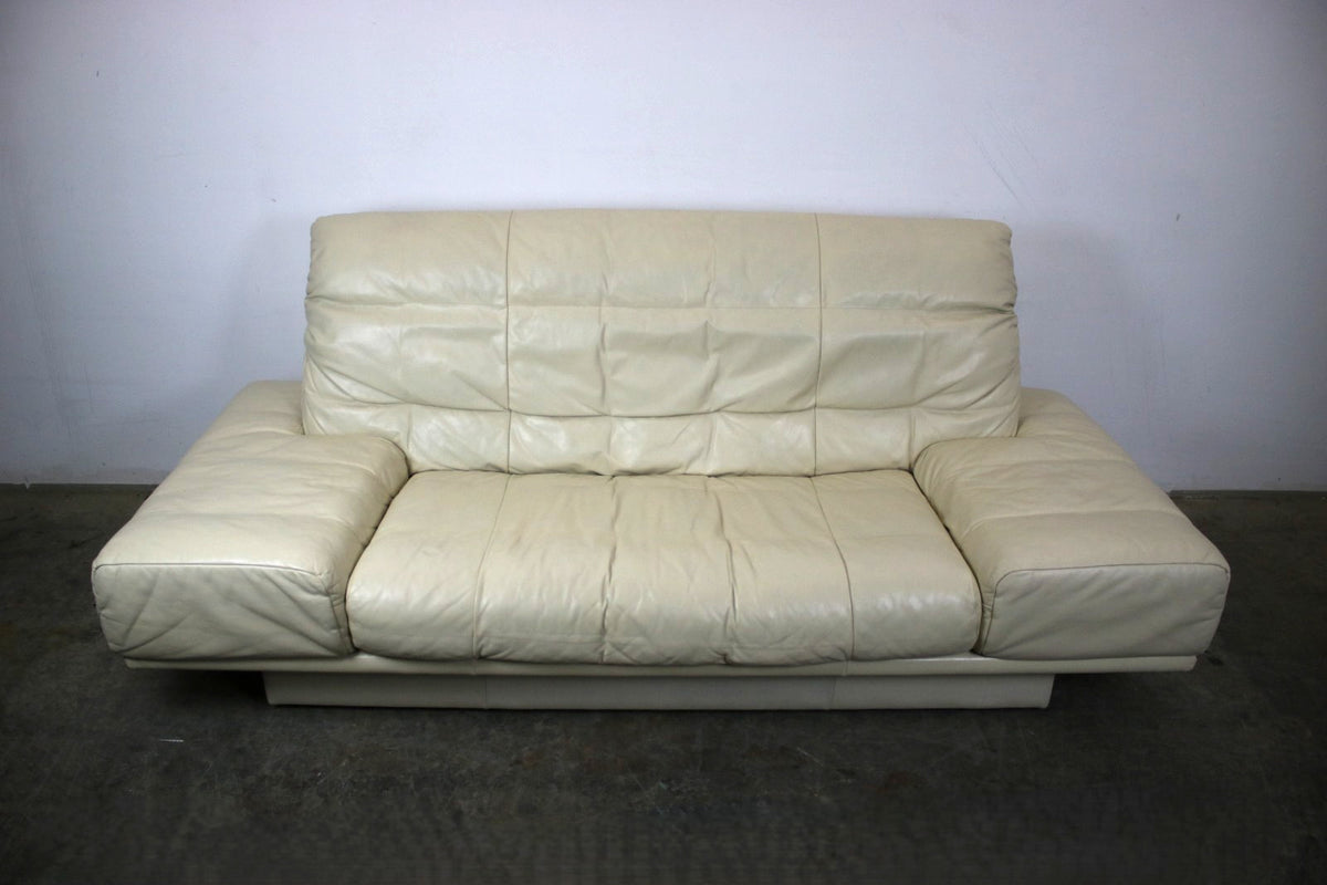 Designer Sofa von Rolf Benz AK Creme Leder Manuelle Funktion Dreisitzer Couch | Rolf Benz - Bild 2
