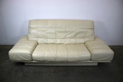 Designer Sofa von Rolf Benz AK Creme Leder Manuelle Funktion Dreisitzer Couch | Rolf Benz - Bild 2