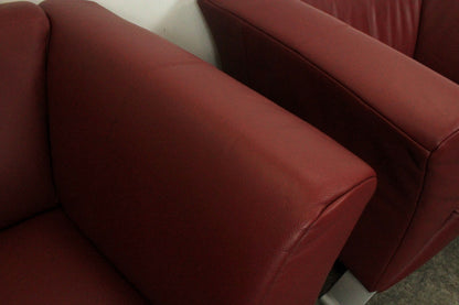 2 X Rolf Benz 322 Club Sessel Einsitzer Designer Sofa Echtleder Rot | Rolf Benz - Bild 7