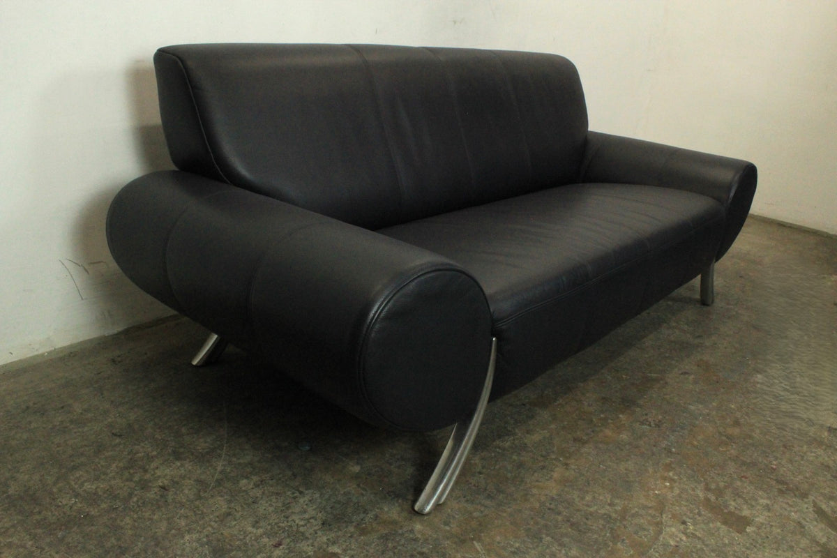 Rolf Benz 545 Designer Couch Dreisitzer Sofa Blau Echtleder | Rolf Benz - Bild 4