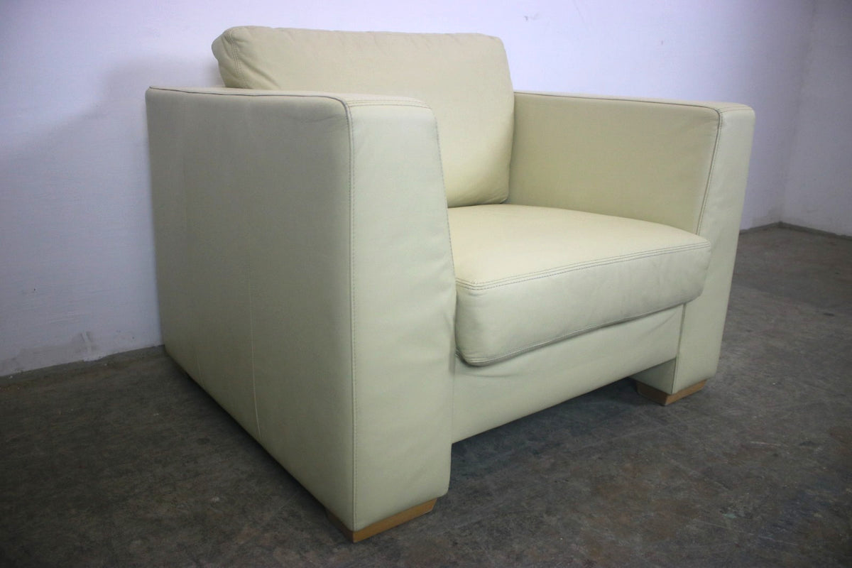Designer Sessel von Musterring Leder Creme Einsitzer Sofa | Musterring - Bild 3