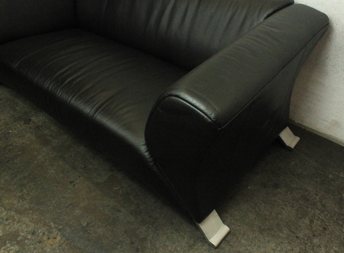 ROLF BENZ 322 | 2,5-SITZER | SCHWARZ LEDER | DESIGNER SOFA | Rolf Benz - Bild 6