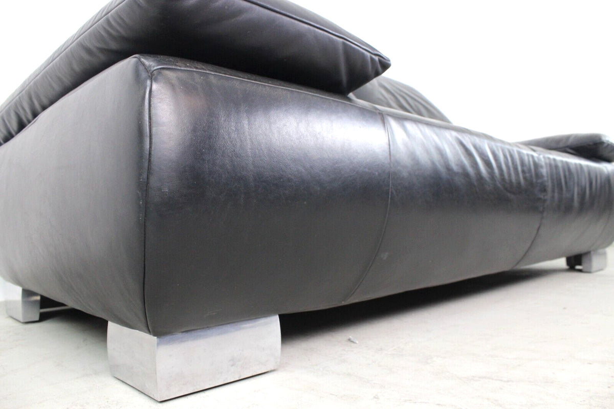 Koinor Echt Leder Couch Zweieinhalbsitzer Sofa Schwarz Relax Funktion Designer | Koinor - Bild 6