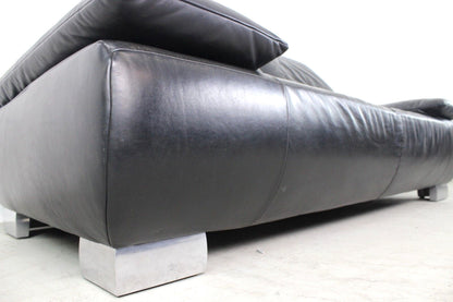 Koinor Echt Leder Couch Zweieinhalbsitzer Sofa Schwarz Relax Funktion Designer | Koinor - Bild 6