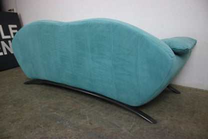Rolf Benz Dreisitzer Couch Veloursleder Blau Designer Sofa | Rolf Benz - Bild 10