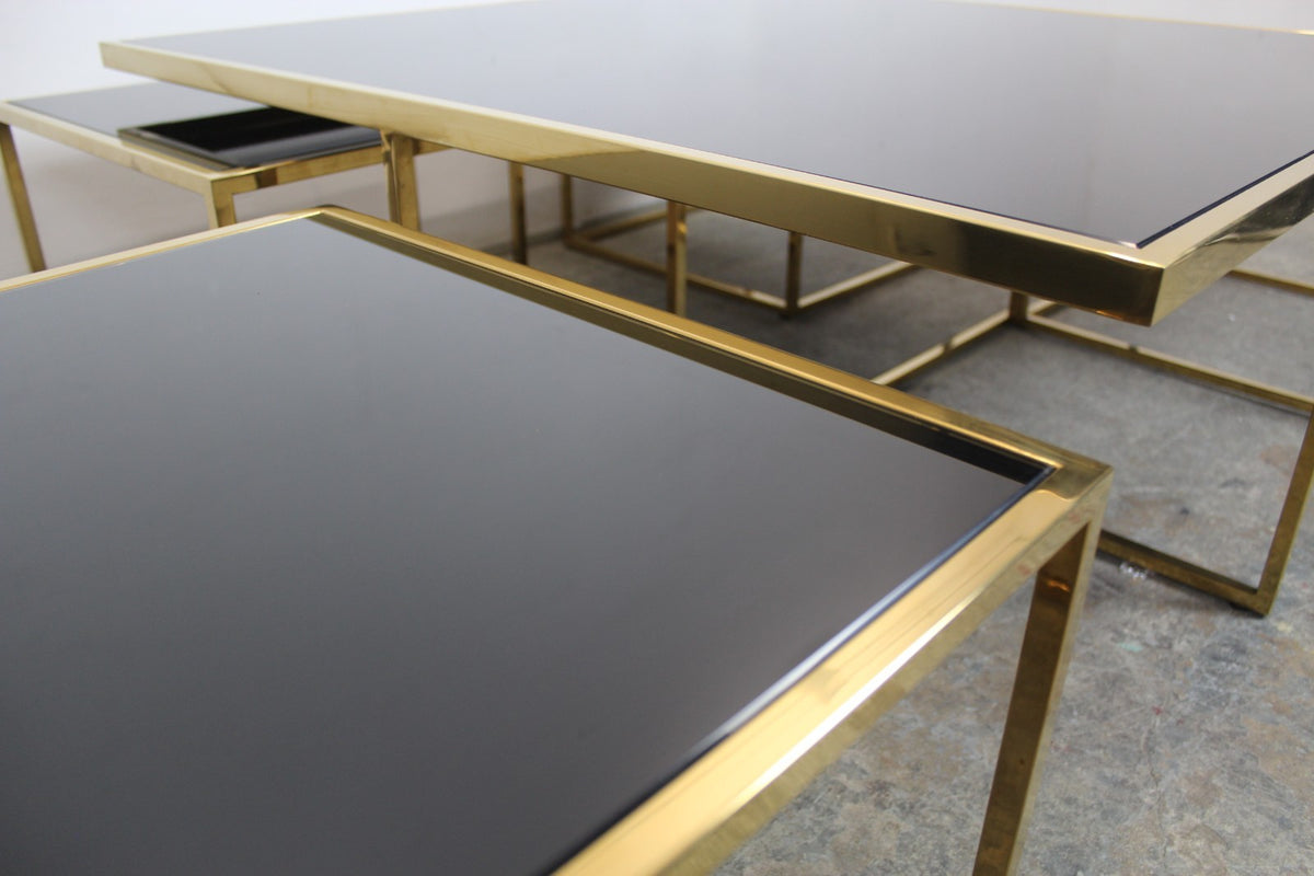 Eleganter Titanium - Glas - Couchtisch Mit 4 Ausziehbaren Besitelltischen | Handarbeit - Bild 8