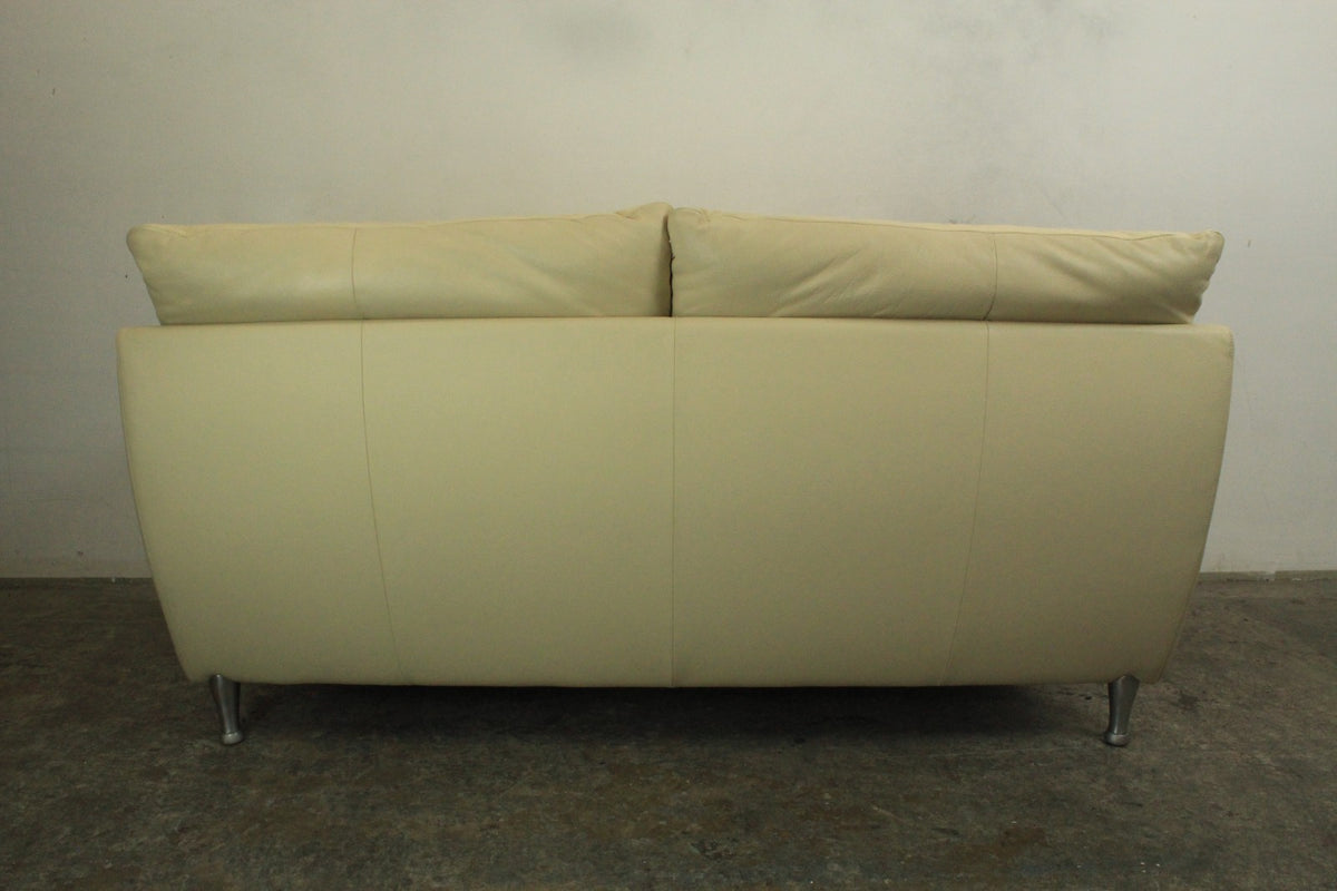Rolf Benz Sofa Modell 5600 Echtleder Creme Zweisitzer Couch Designer | Rolf Benz - Bild 9