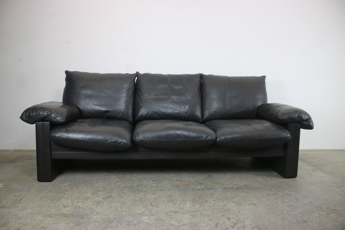 Prächtige Dreisitzer Couch de Sede Daunenkissen Echtleder Schwarz Designer Sofa | De Sede - Bild 2
