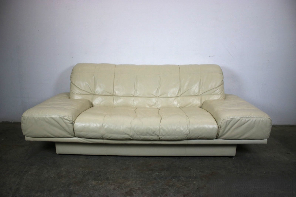 Designer Sofa von Rolf Benz AK Creme Leder Manuelle Funktion Dreisitzer Couch | Rolf Benz - Bild 2