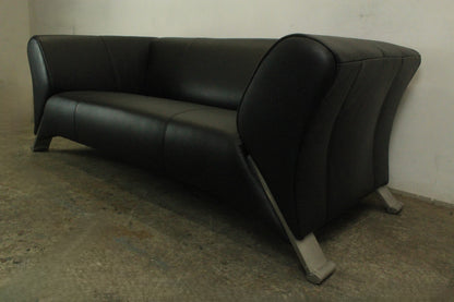 Rolf Benz 322 Club Sofa Zweieinhalbsitzer Designer Couch Echtleder Jet Black | Rolf Benz - Bild 3