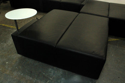 Walter Knoll Designer Loungemodule Sofa Couch Schwarz Leder& Weiße Glastische | Walter Knoll - Bild 3