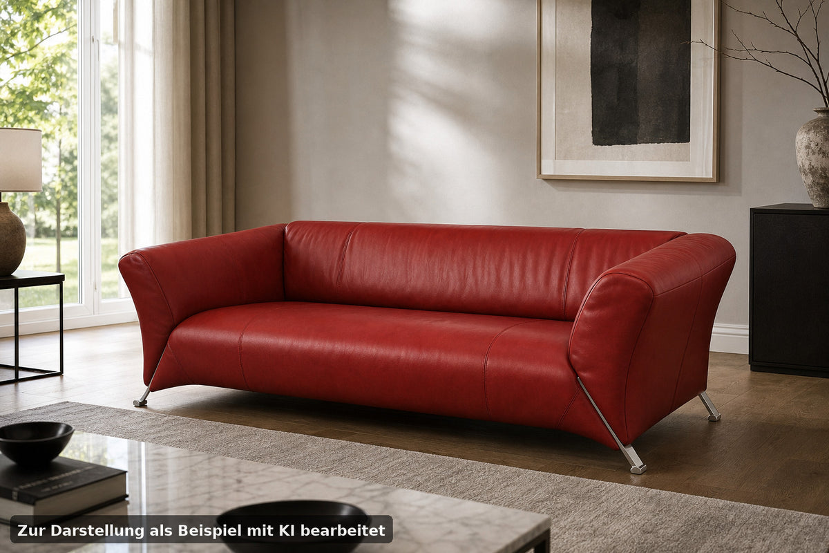 Rolf Benz 322 Club Sofa Dreisitzer Designer Couch Echtleder Rot | Rolf Benz - Bild 1