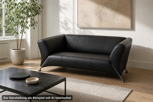 Rolf Benz 322 Club Sofa Zweieinhalbsitzer Designer Couch Echtleder Jet Black | Rolf Benz - Bild 1
