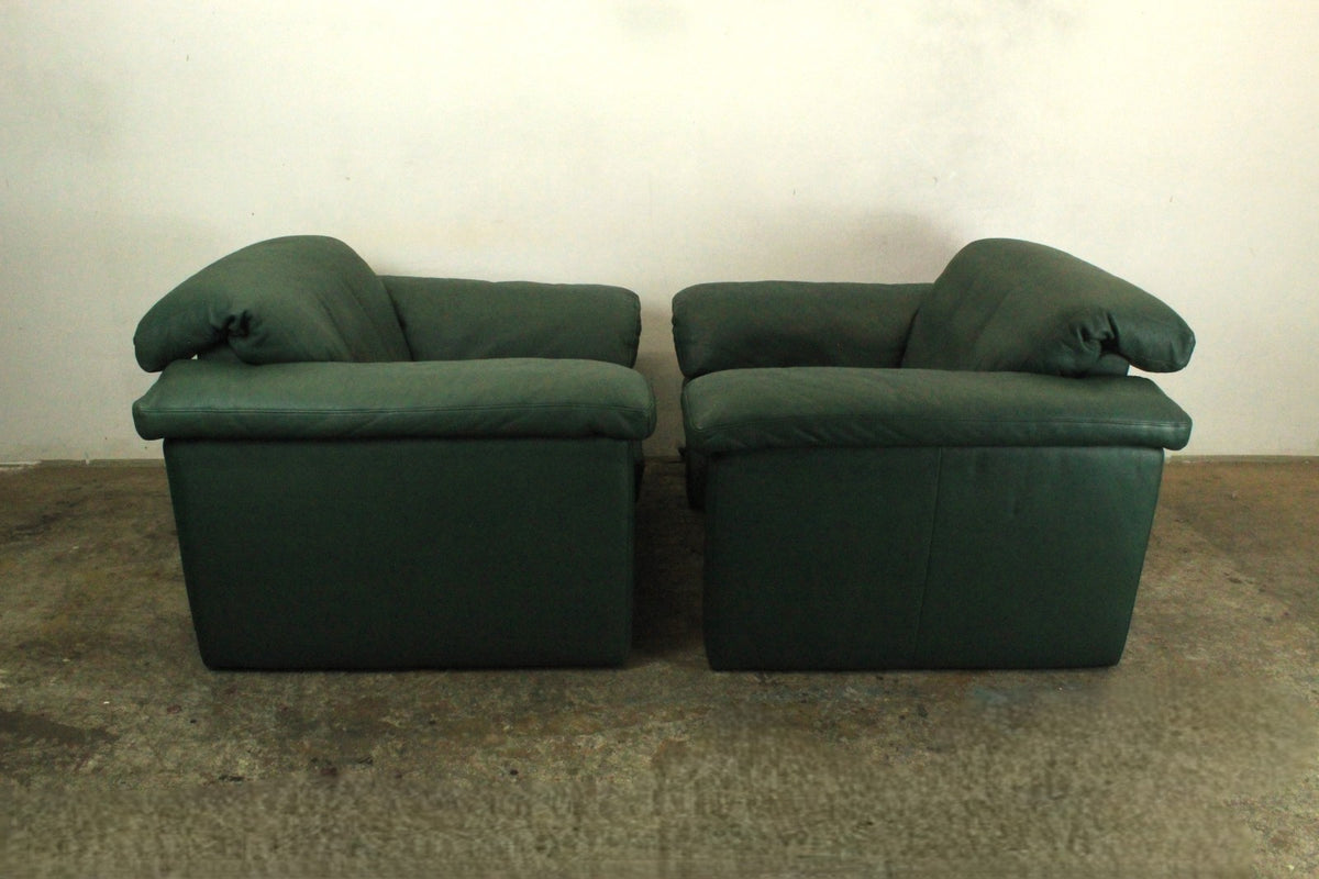 Rolf Benz 4000 Couch Garnitur Dreisitzer Sofa mit 2 Sessel Grün Leder | Rolf Benz - Bild 8