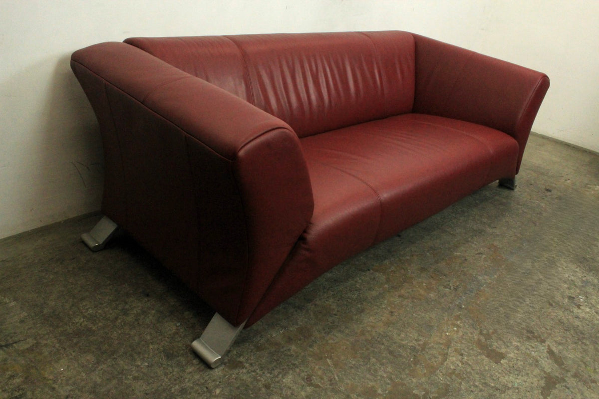 Rolf Benz 322 Club Sofa Dreisitzer Designer Couch Echtleder Rot | Rolf Benz - Bild 5