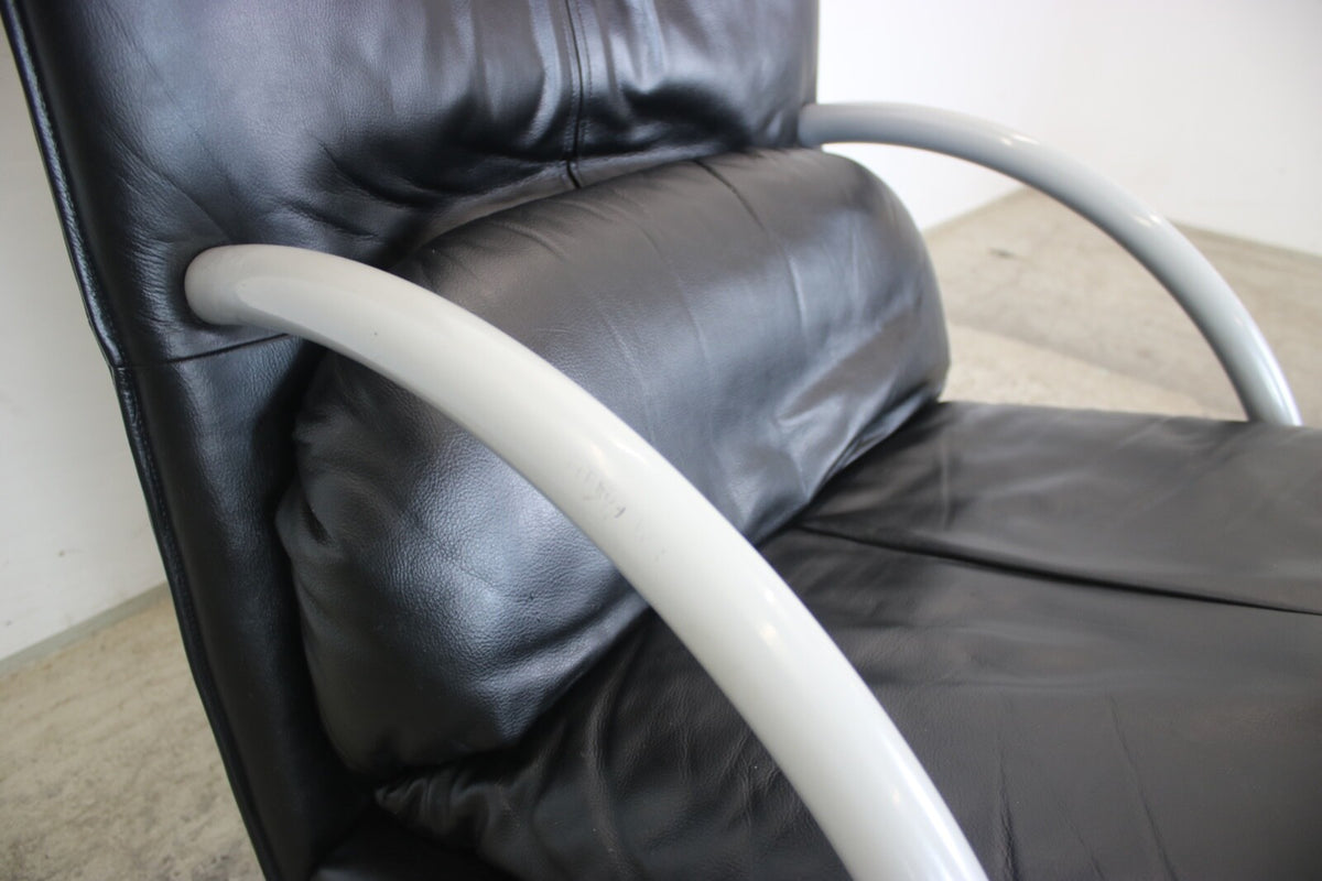 Eleganter Drehsessel Von Rolf Benz BMP Mit Hocker In Schwarz Funktion Designer | Rolf Benz - Bild 7