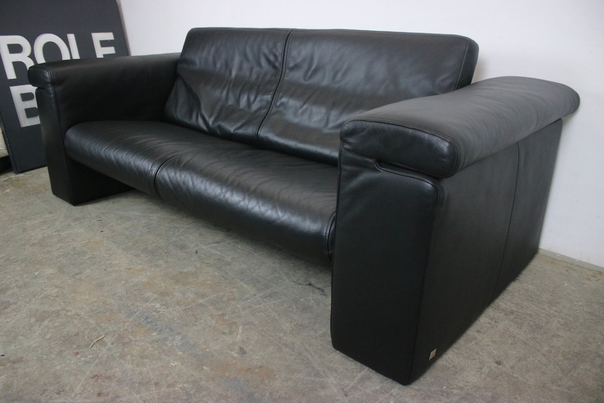 Rolf Benz 6800 Dreisitzer Couch Designer Sofa Echtleder Schwarz | Rolf Benz - Bild 4