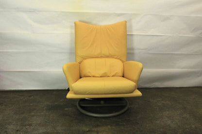 ROLF BENZ BMP | 1-SITZER MIT HOCKER | GELB LEDER | DESIGNER SESSEL | Rolf Benz - Bild 4