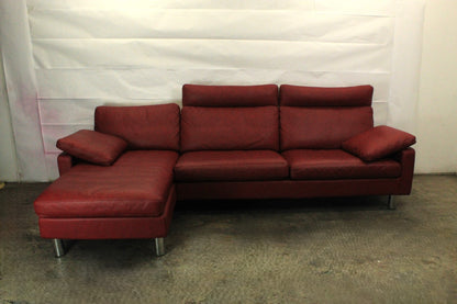 COR CONSETA | 3-SITZER OTTOMANE | ROT LEDER | DESIGNER SOFA | Cor - Bild 3