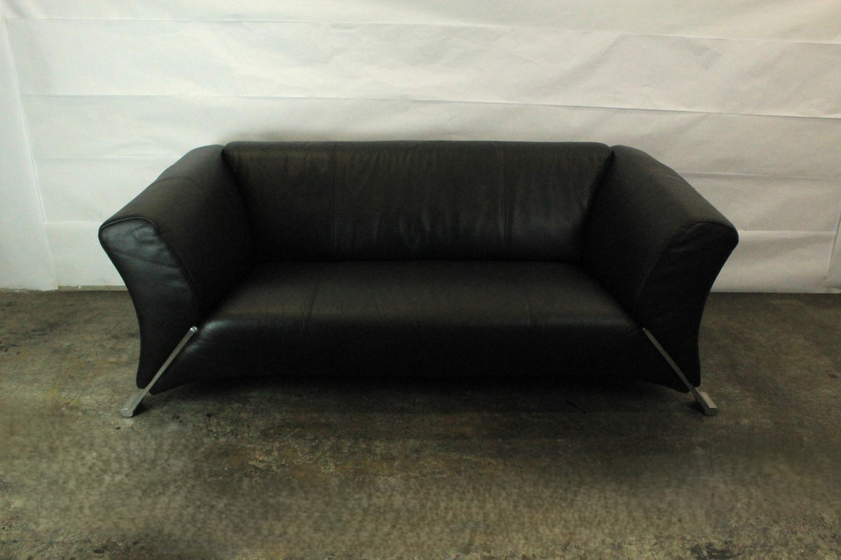 ROLF BENZ 322 | 2,5-SITZER | SCHWARZ LEDER | DESIGNER SOFA | Rolf Benz - Bild 3