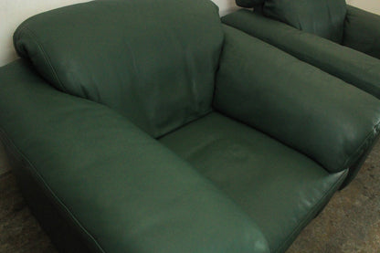 Rolf Benz 4000 Couch Garnitur Dreisitzer Sofa mit 2 Sessel Grün Leder | Rolf Benz - Bild 9
