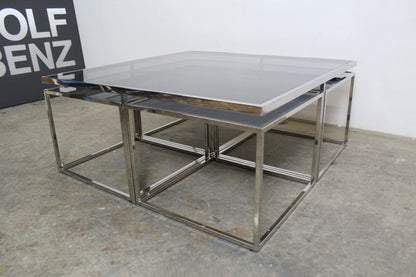 Eleganter Titanium - Glas - Couchtisch Mit 4 Ausziehbaren Spiegeltischen | Handarbeit - Bild 4