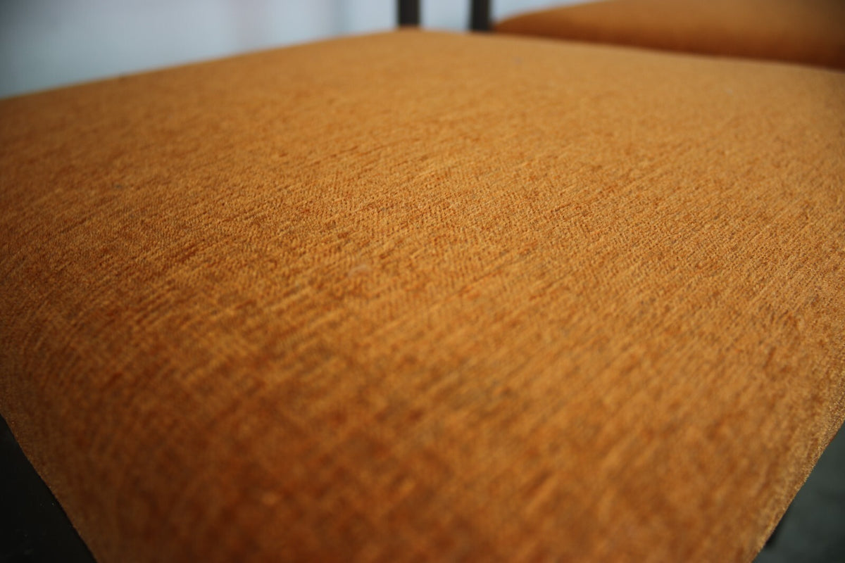 Arnold Stuhl Vintage Chesterfield Orange – 4er Set, neu gepolstert
