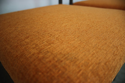 Arnold Stuhl Vintage Chesterfield Orange – 4er Set, neu gepolstert
