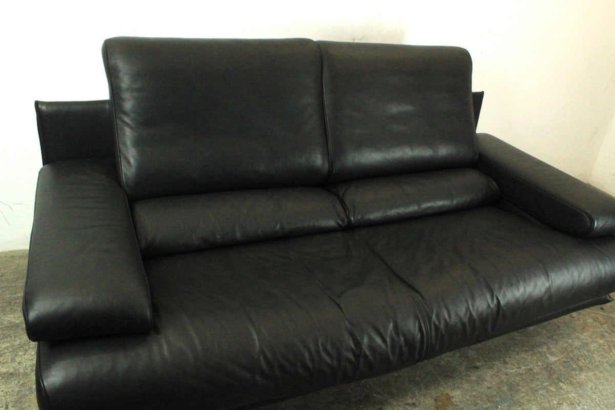 Rolf Benz Modell 6500 Zweisitzer Leder Schwarz Manuelle Funktion Designklassiker | Rolf Benz - Bild 10
