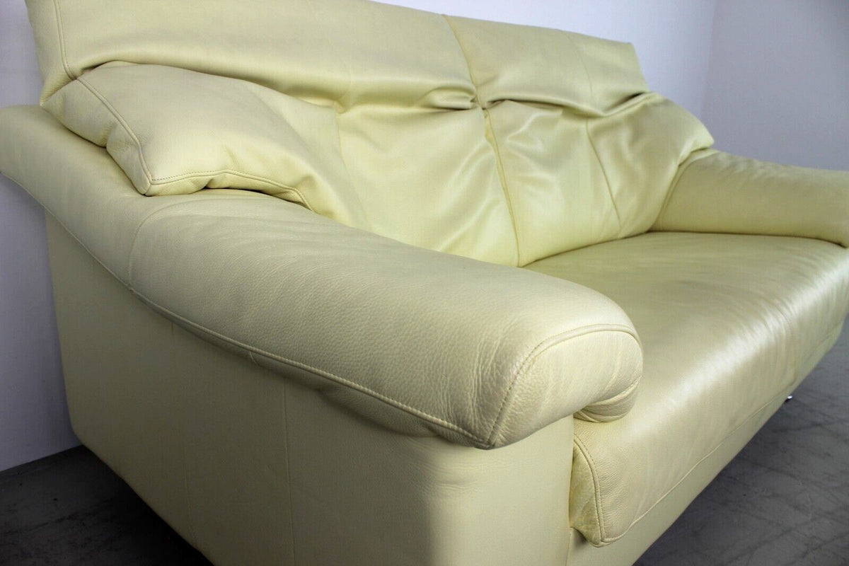 Rolf Benz Sofa Von BMP Creme Echt Leder Zweisitzer Designer Couch Funktion | Rolf Benz - Bild 9